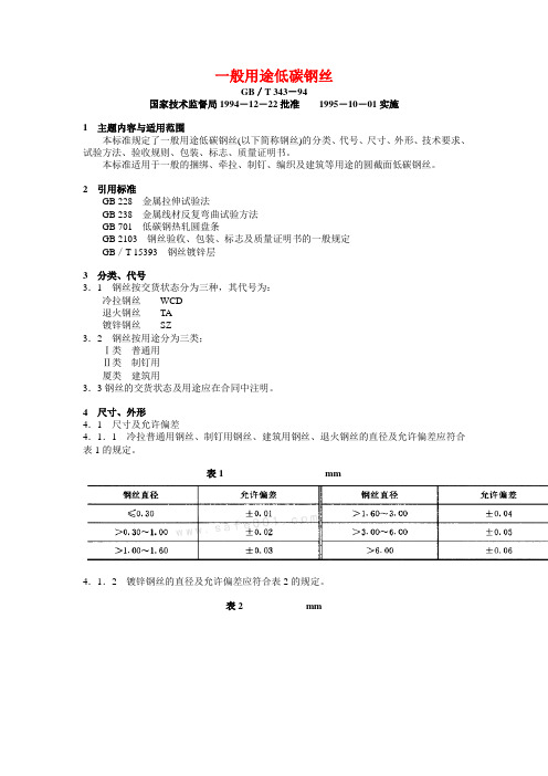 镀锌铁丝规格及重量