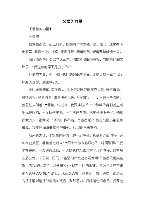 叙事作文:父爱的力量作文600字