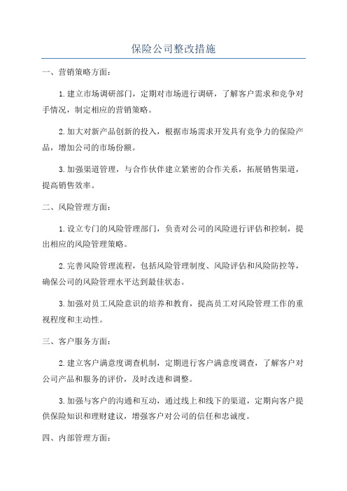 保险公司整改措施