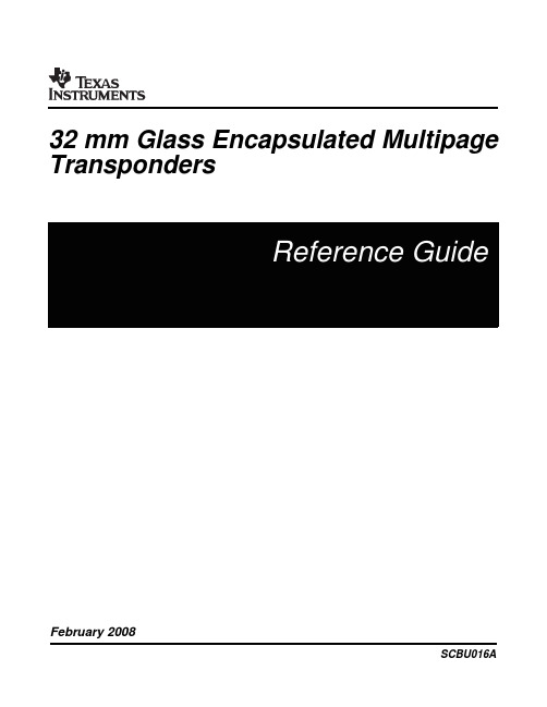 32 mm Glass Encapsulated Multipage Transponders Re