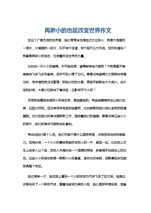 再渺小的也能改变世界作文