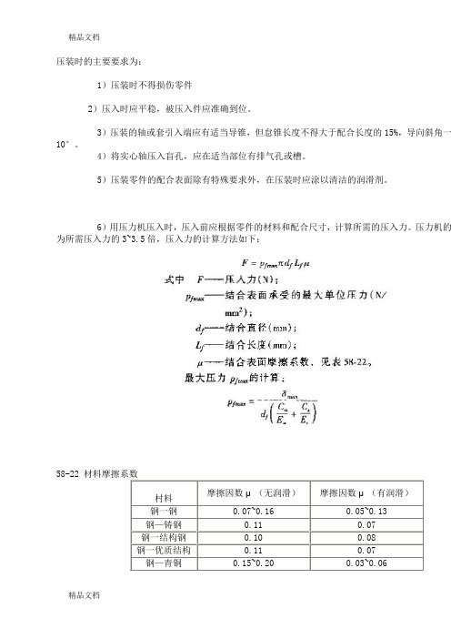 (整理)轴承压装力计算公式