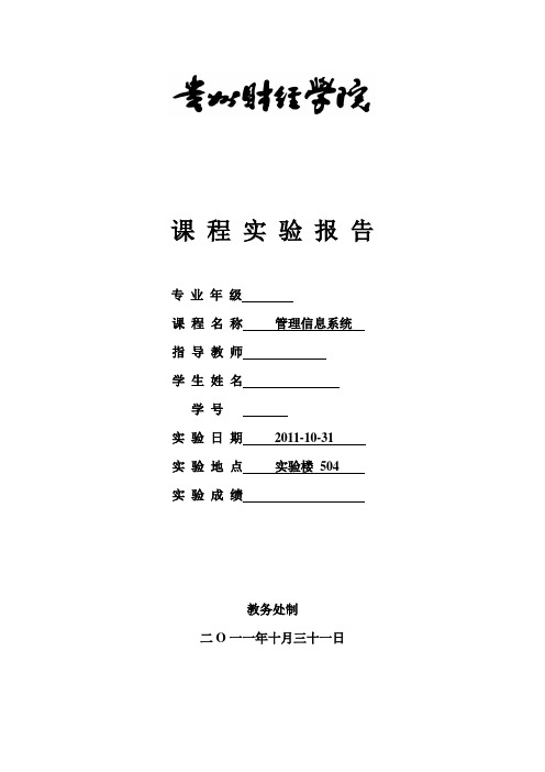 企业信息化实验报告