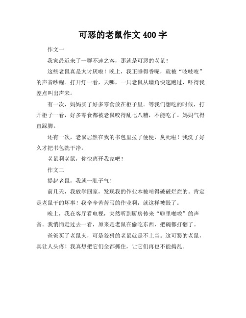 可恶的老鼠作文400字