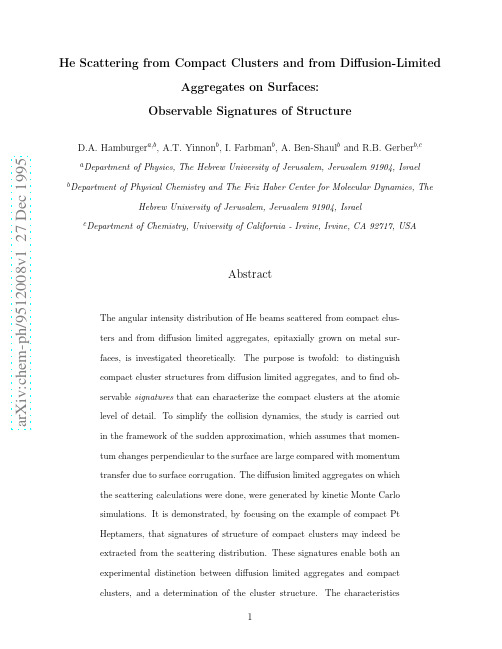 He Scattering from Compact Clusters and from Diffusion-Limited Aggregates on Surfaces Obser