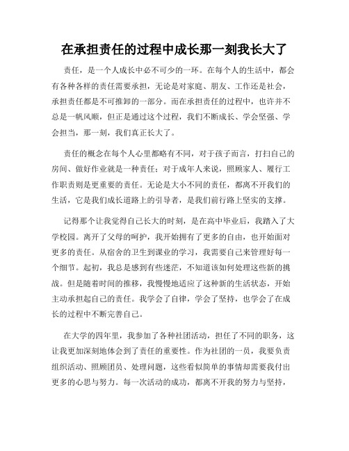 在承担责任的过程中成长那一刻我长大了