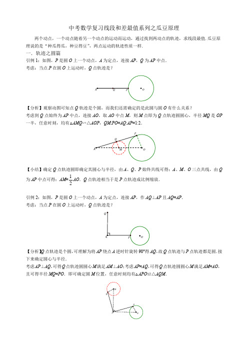 中考数学复习之线段最值之瓜豆原理,附练习题含参考答案