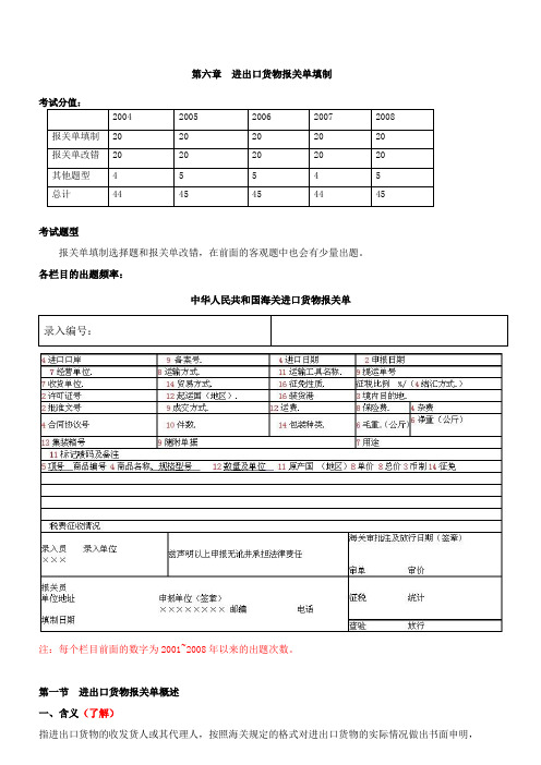 06-进出口货物报关单填制