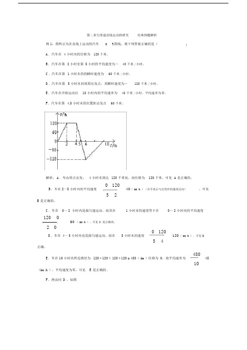 (完整)高中物理必修一第二章经典例题解析.doc