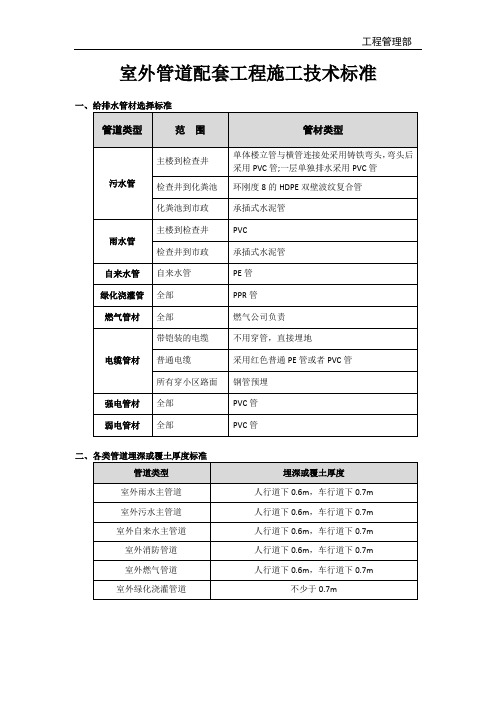 室外配套工程施工技术标准