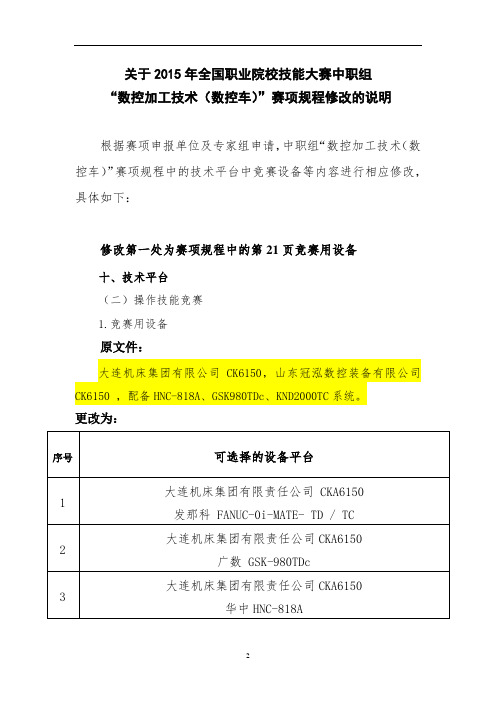 关于2015年全国职业院校技能大赛中职组