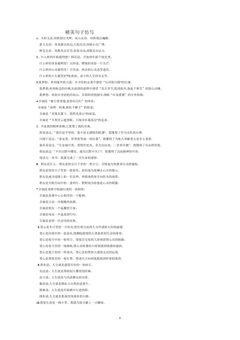 精美句子仿写大全