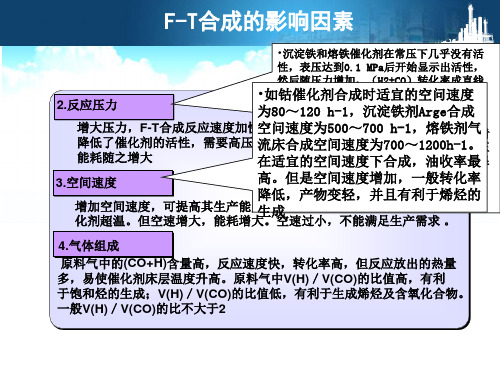 F-T合成的影响因素：1、不同反应器、原料气、压力、空速的影响.