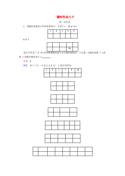 (新课标)河北省衡水重点中学2022高考数学 课时作业讲解80 理