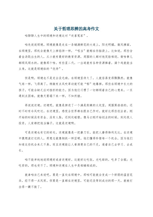 关于哲理思辨的高考作文