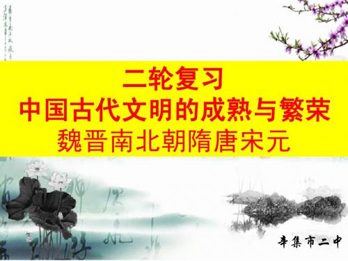 2014高考高三二轮复习中国古代社会成熟与繁荣魏晋南北朝宋元原创精品课件