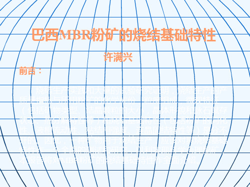 巴西MBR粉矿的烧结基础特性