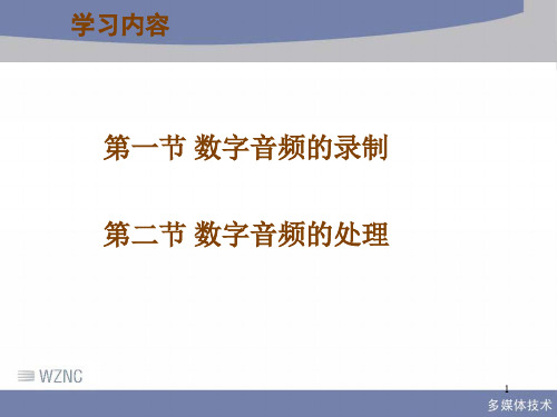 数字音频制作处理技术