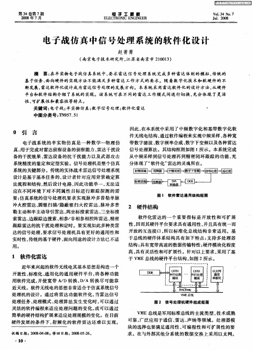 电子战仿真中信号处理系统的软件化设计