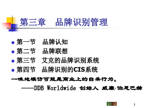 第三章 品牌认知、联想与识别 品牌管理课件