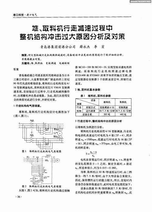 堆、取料机行走减速过程中整机结构冲击过大原因分析及对策