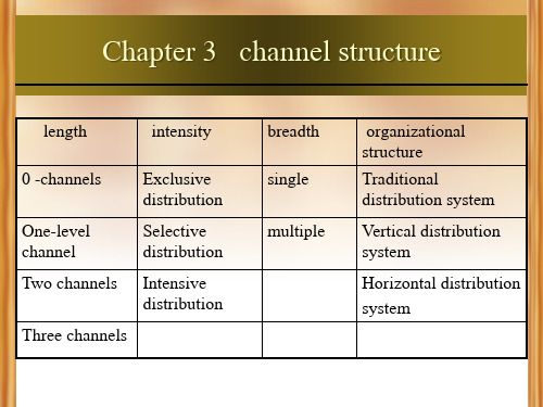 第三章  渠道结构
