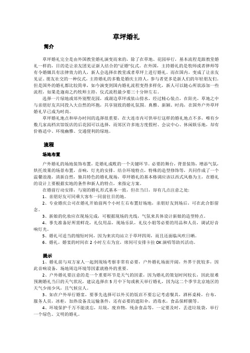 草坪婚礼介绍