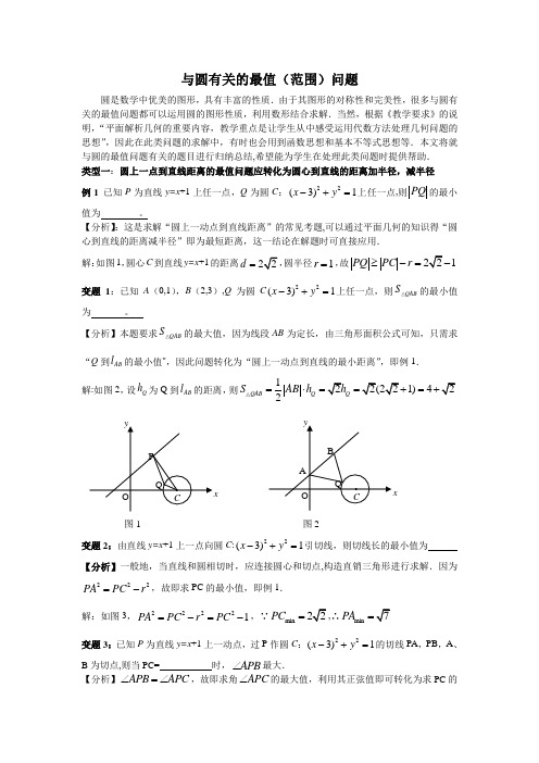 与圆有关的最值(范围)问题