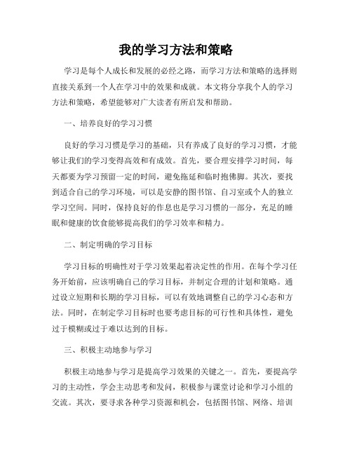 我的学习方法和策略