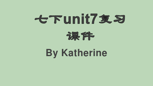 Unit7复习课件人教版英语七年级下册