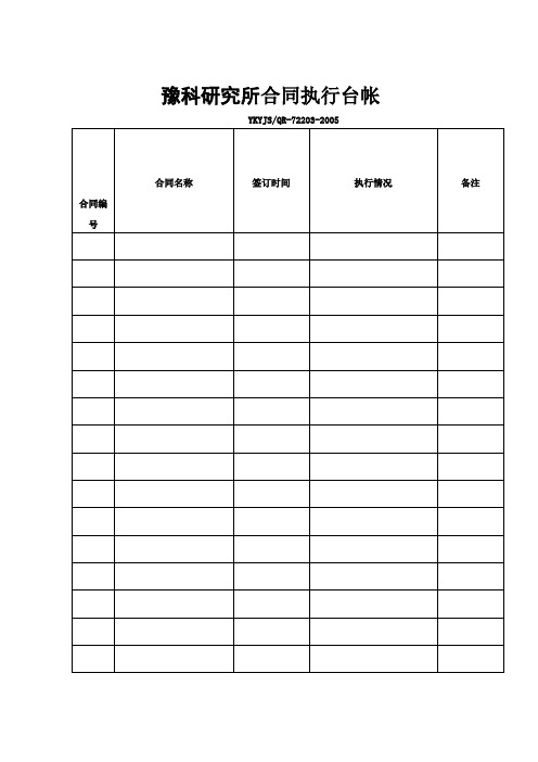 合同执行台账(表格模板、doc格式)