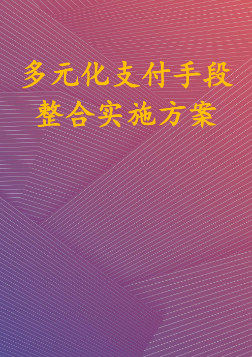 多元化支付手段整合实施方案