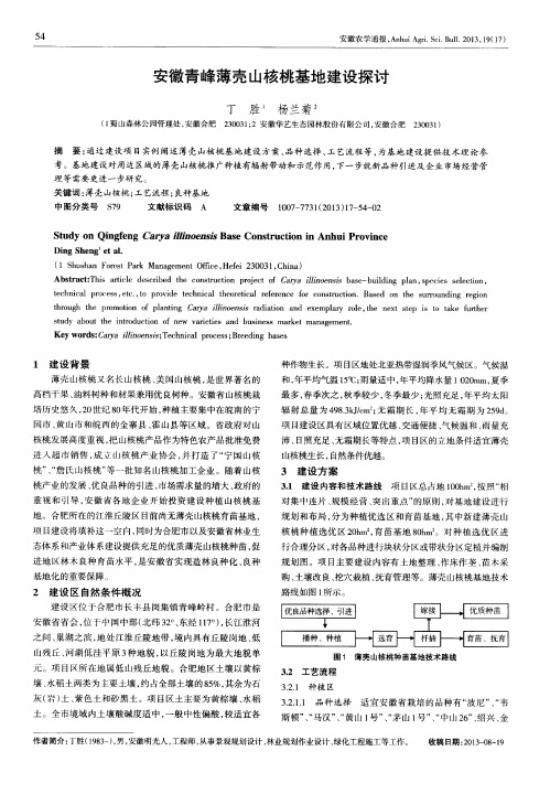 安徽青峰薄壳山核桃基地建设探讨