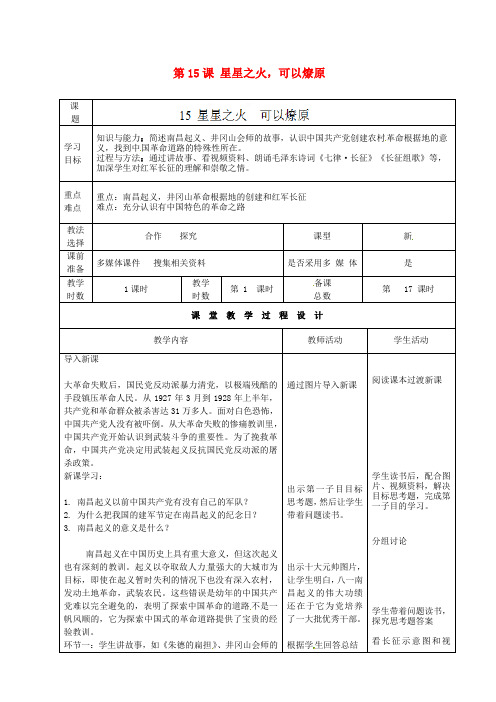 北师大初中历史八上《第15课 星星之火 可以燎原》word教案 (7)