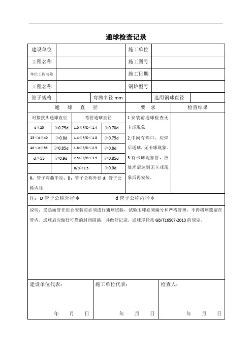 通球检查记录表