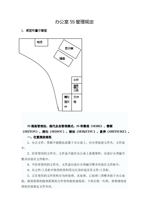 办公区域5S管理规定