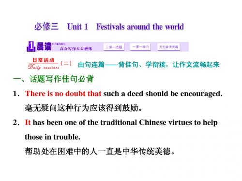 2014届高考英语(人教版)一轮复习高频考点教学课件：必修三 Unit1 Festivals around the world