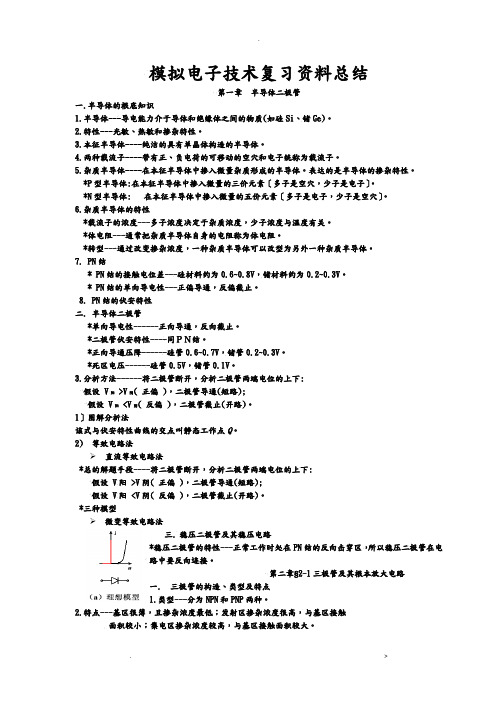 模拟电子技术基础知识点总结