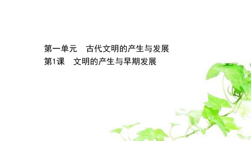 (新教材)2020-2021学年高中部编版历史必修下册课件：第一单元 第1课 文明的产生与早期发展 