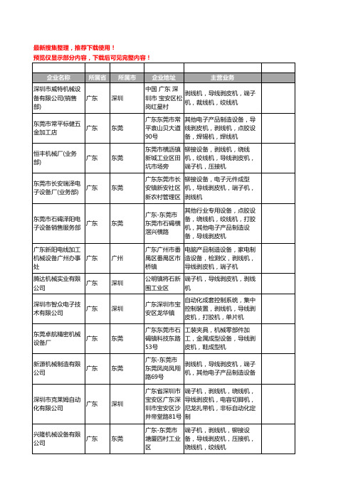 新版广东省导线剥皮机工商企业公司商家名录名单联系方式大全55家