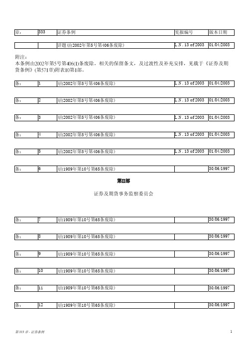 香港证券条例