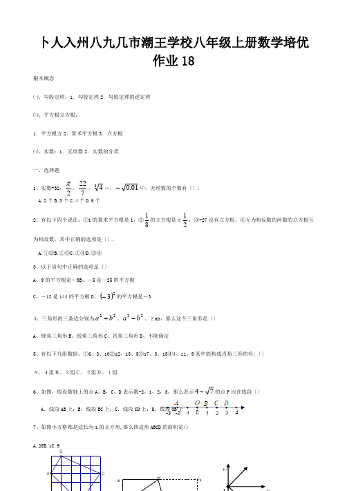 八年级数学上学期培优作业18试题