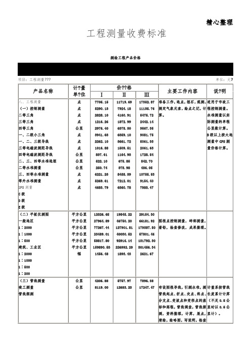 工程测量收费标准