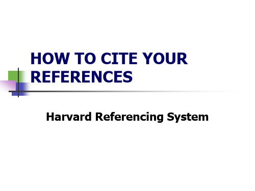 HOW TO CITE YOUR REFERENCE