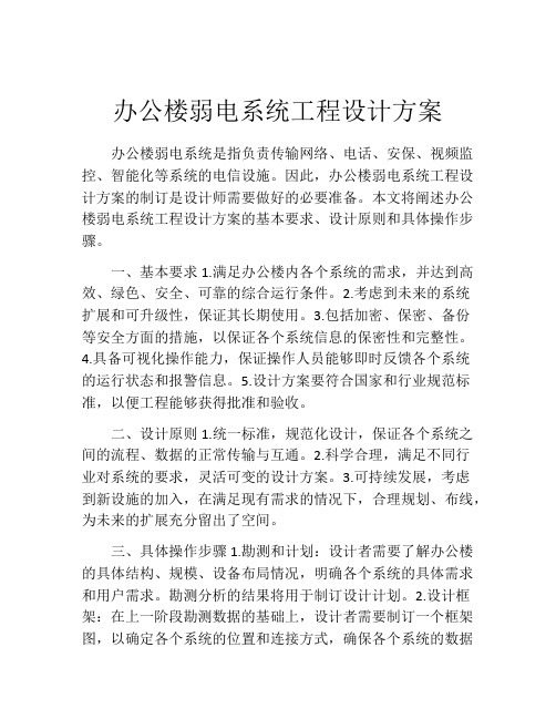 办公楼弱电系统工程设计方案