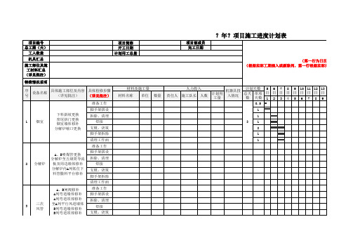 施工进度计划表 