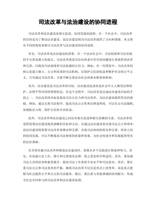 司法改革与法治建设的协同进程
