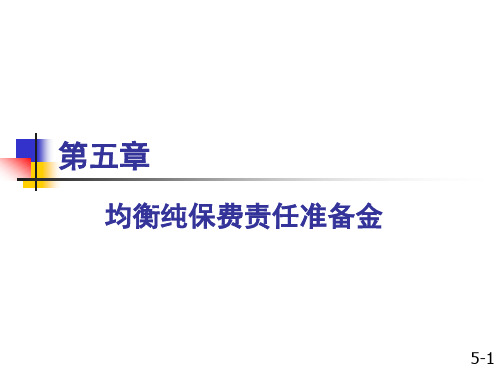 第五章均衡纯保费责任准备金