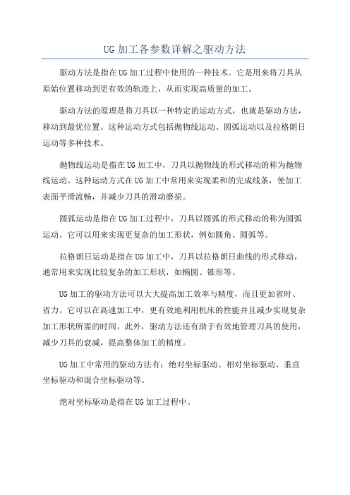 UG加工各参数详解之驱动方法