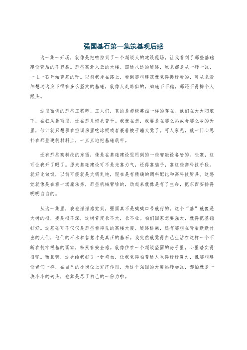 强国基石第一集筑基观后感